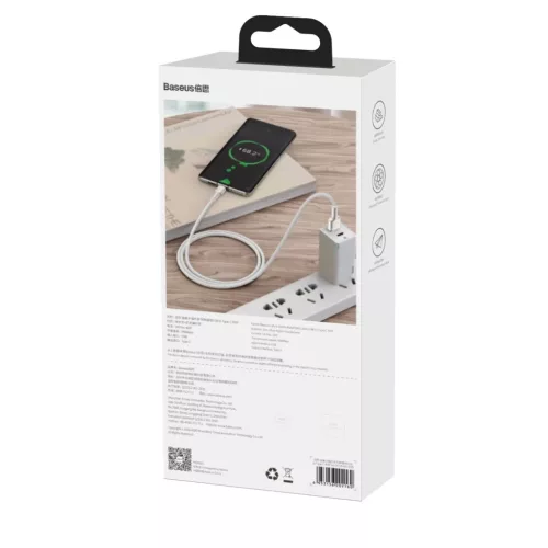 Baseus Cafule Series Metal USB - USB Type-C 66W kábel 1m fehér (CAKF000102)
