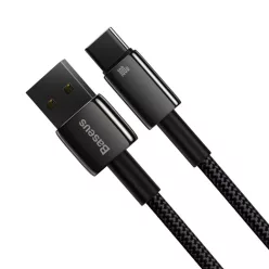   Baseus Tungsten Aranyozott USB A - USB Type-C kábel 100W 1m fekete (CAWJ000001)