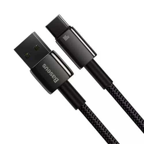 Baseus Tungsten Aranyozott USB A - USB Type-C kábel 100W 1m fekete (CAWJ000001)