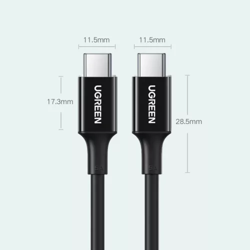 Ugreen töltő- és adatkábel USB Type C - USB Type C PD 100W 5A 2m fehér (US300)