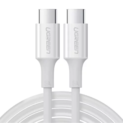 Ugreen töltő- és adatkábel USB Type C - USB Type C PD 100W 5A 2m fehér (US300)