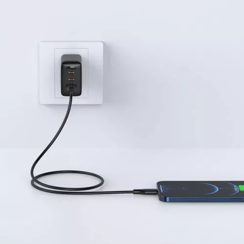Acefast C3-02 MFI USB - Lightning kábel 1,2 m 2,4 A fekete