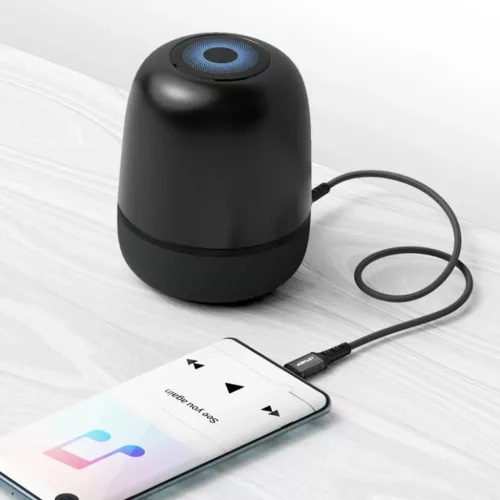 Acefast Type-C - Jack 3.5mm Hi-Fi DAC Audio Kábel Adapter (C1-08), digitális dekódolás, nejlonszövet, 1.2m - Fekete