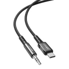 Acefast Type-C - Jack 3.5mm Hi-Fi DAC Audio Kábel Adapter (C1-08), digitális dekódolás, nejlonszövet, 1.2m - Fekete