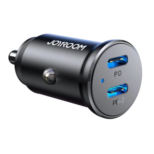 Joyroom JR-CCN06 30W 2x USB-C mini autós töltő fém - fekete