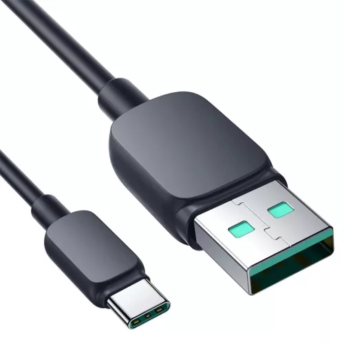 Joyroom Multi-Color Series A14 USB-A / USB-C 3A Kábel 1.2 m - Fekete