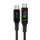 Acefast C7-03 USB-C USB-C 100W 1,2m kábel kijelzővel - fekete