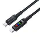 Acefast C7-03 USB-C USB-C 100W 1,2m kábel kijelzővel - fekete