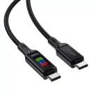 Acefast C7-03 USB-C USB-C 100W 1,2m kábel kijelzővel - fekete