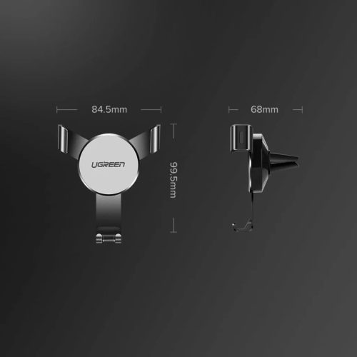 Ugreen gravitációs autós telefontartó univerzális szellőzőre erősíthető szürke (50564)