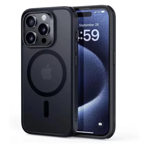 iPhone 15 Pro Fekete Frosted ESR CH HaloLock MagSafe tok