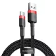 Baseus Cafule Nylon harisnyázott USB/USB-Type C kábel QC3.0 2A 2m fekete/piros (CATKLF-C91)