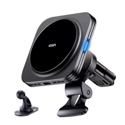  ESR Halolock Magnetic QI2 autós telefontartó MagSafe 15W induktív töltővel a légbeömlőhöz - fekete
