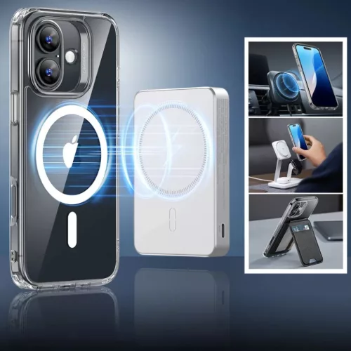 iPhone 16 Clear ESR Classic Hybrid HaloLock MagSafe & Tempered Glass tok és üvegfólia