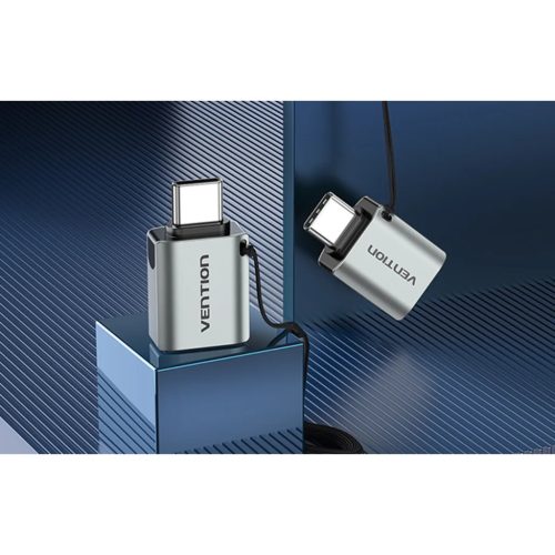 USB-C M - USB 3.0 F OTG Adapter Vention (Szürke), Átalakító kábel, adapter