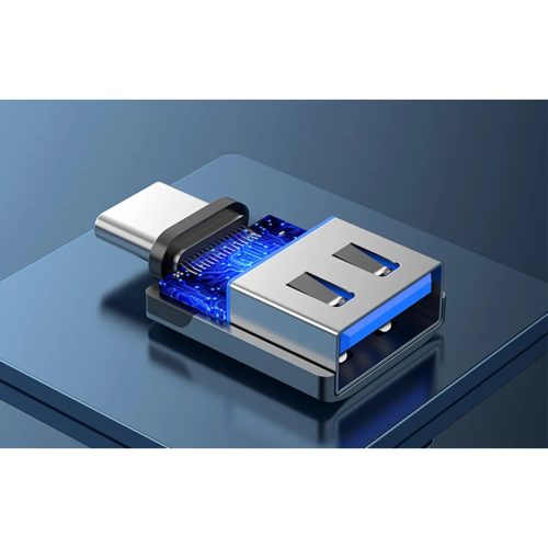 USB-C M - USB 3.0 F OTG Adapter Vention (Szürke), Átalakító kábel, adapter