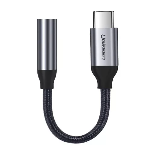Ugreen 3.5mm jack audio/ USB Type-C fülhallgató adapter 10cm szürke