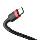 Baseus Cafule kábel USB Type-C - USB Type-C - PD 2.0 60W 3A QC 3.0 2m fekete/ piros