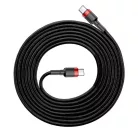 Baseus Cafule kábel USB Type-C - USB Type-C - PD 2.0 60W 3A QC 3.0 2m fekete/ piros