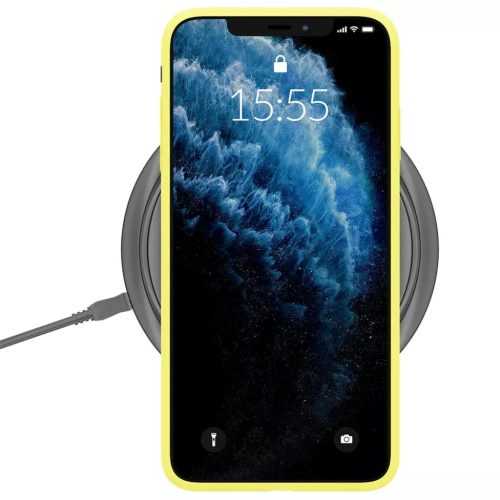 iPhone 14 Plus 3MK matt szilikon tok citromsárga