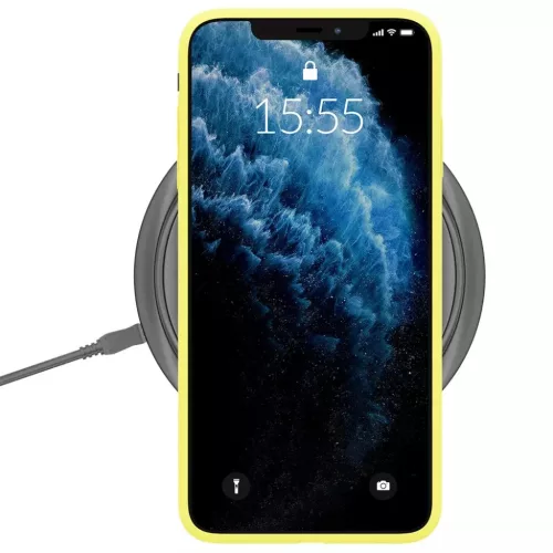 iPhone 14 Pro Max 3MK matt szilikon tok citromsárga