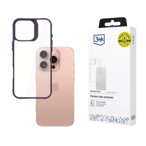 3mk Satin Armor Case+ Lila tok Apple iPhone 16 Pro - Átlátszó