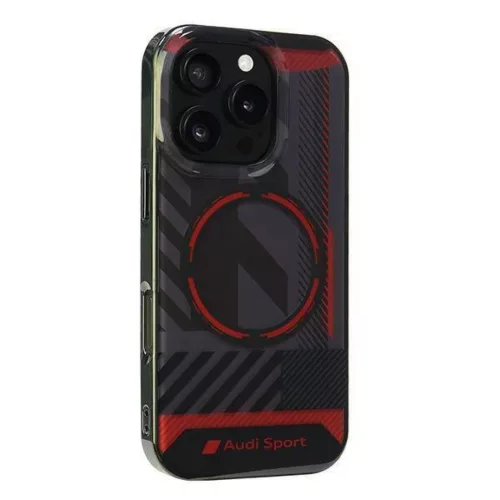 IPHONE 16 PRO fekete Audi IML Sport MagSafe eredeti tok (AUS-IMLMIP16P-RSQ/D2-BK)