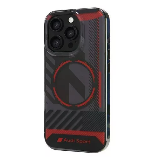 IPHONE 16 PRO fekete Audi IML Sport MagSafe eredeti tok (AUS-IMLMIP16P-RSQ/D2-BK)