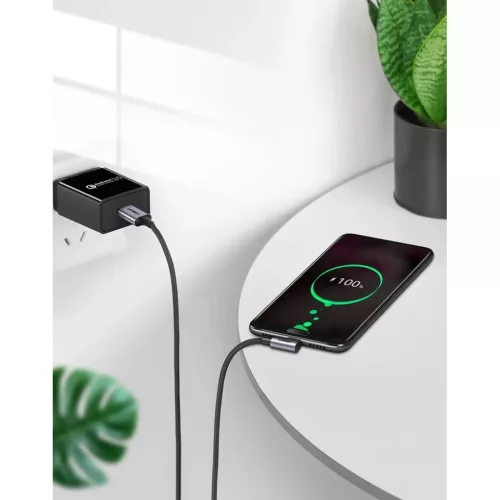 Ugreen USB/USB Type-C kábel döntött fejjel 3A 2m szürke