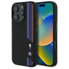 iPhone 16 Pro Eredeti BMW Szilikon Keménytok Tricolor Lines MagSafe (BMHMP16L23SCUK) fekete tok