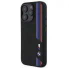 iPhone 16 Pro Eredeti BMW Szilikon Keménytok Tricolor Lines MagSafe (BMHMP16L23SCUK) fekete tok