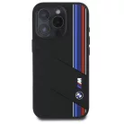 iPhone 16 Pro Eredeti BMW Szilikon Keménytok Tricolor Lines MagSafe (BMHMP16L23SCUK) fekete tok
