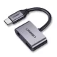 Ugreen USB Type-C - USB Type-C/3.5 mm Jack audio elosztó adapter 1.5A szürke