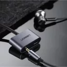 Ugreen USB Type-C - USB Type-C/3.5 mm Jack audio elosztó adapter 1.5A szürke