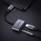 Ugreen USB Type-C - USB Type-C/3.5 mm Jack audio elosztó adapter 1.5A szürke