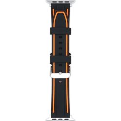   Apple Watch 42/44/45 mm Beline Silicone óraszíj narancs-fekete