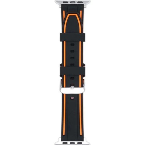 Apple Watch 42/44/45 mm Beline Silicone óraszíj narancs-fekete