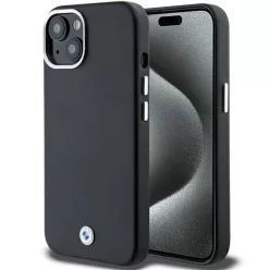   iPhone 15 Plus / 14 Plus fekete BMW Signature Wrapped Metal MagSafe tok
