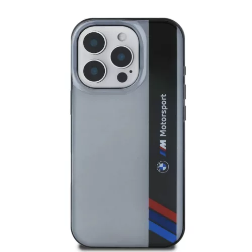 iPhone 16 Pro Szürke BMW IML Motorsport Függőleges Csíkos Tok