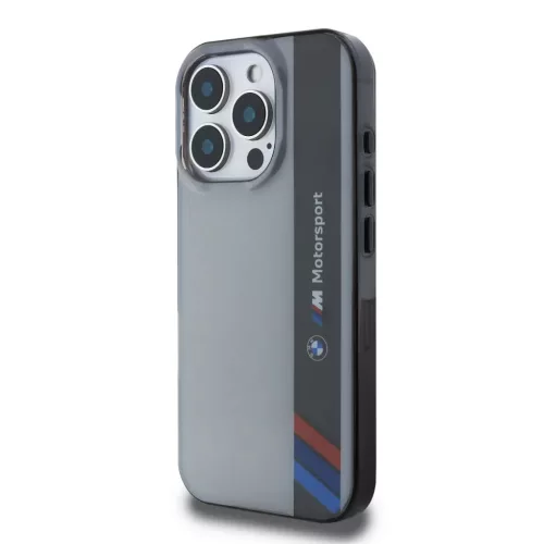 iPhone 16 Pro Szürke BMW IML Motorsport Függőleges Csíkos Tok
