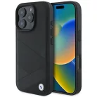 iPhone 16 Pro Fekete BMW Signature Leather Crossing Lines mintás tok
