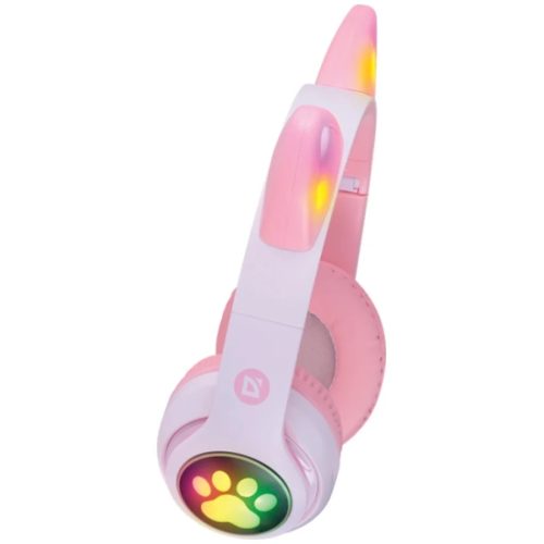 Defender Bluetooth fejhallgató FreemotionB585 Led rózsaszín (63585) macskafülekkel