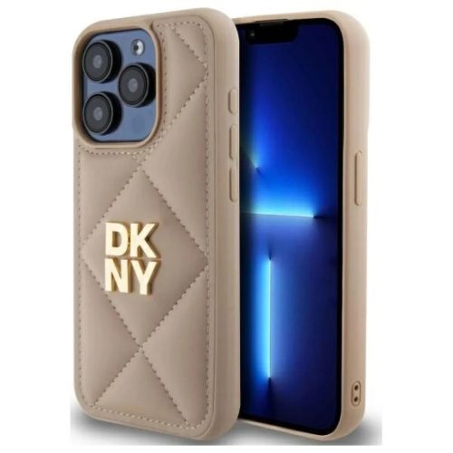 iPhone 15 Pro Max DKNY Quilted Stack Logo tok - Bézs