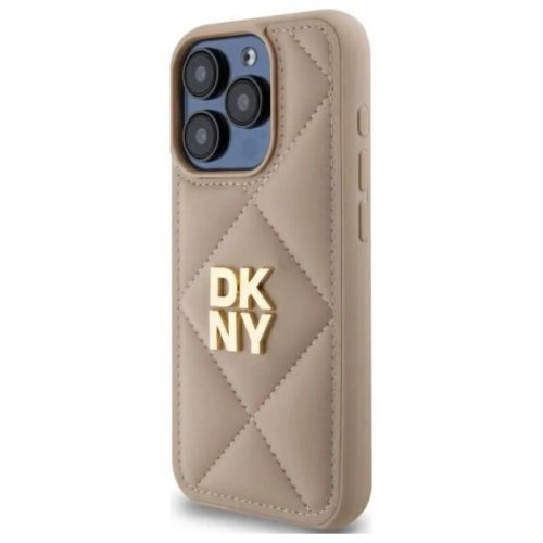 iPhone 15 Pro Max DKNY Quilted Stack Logo tok - Bézs