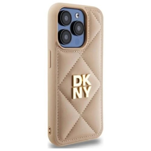 iPhone 15 Pro Max DKNY Quilted Stack Logo tok - Bézs