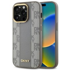   iPhone 14 Pro 6.1" bézs bőrmintás DKNY DKHMP14LPCPVSLE kemény tok MagSafe tok