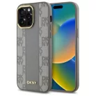 iPhone 14 Pro Max 6.7" bézs DKNY kemény tok Bőr Kockás Mono Minta MagSafe tok