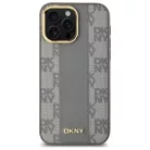 iPhone 14 Pro Max 6.7" bézs DKNY kemény tok Bőr Kockás Mono Minta MagSafe tok
