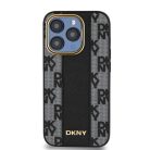 DKNY PU bőr kockás minta Magsafe tok iPhone 15 Pro Max fekete