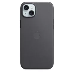   iPhone 15 Plus FineWoven-szövettok fekete (MT423ZM/A) Apple gyári MagSafe-rögzítésű